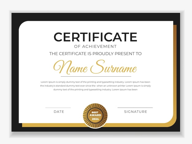 Plantilla de diseño de certificado profesional