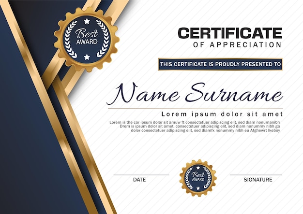 Plantilla de diseño de certificado profesional