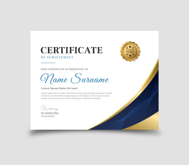 Plantilla de diseño de certificado