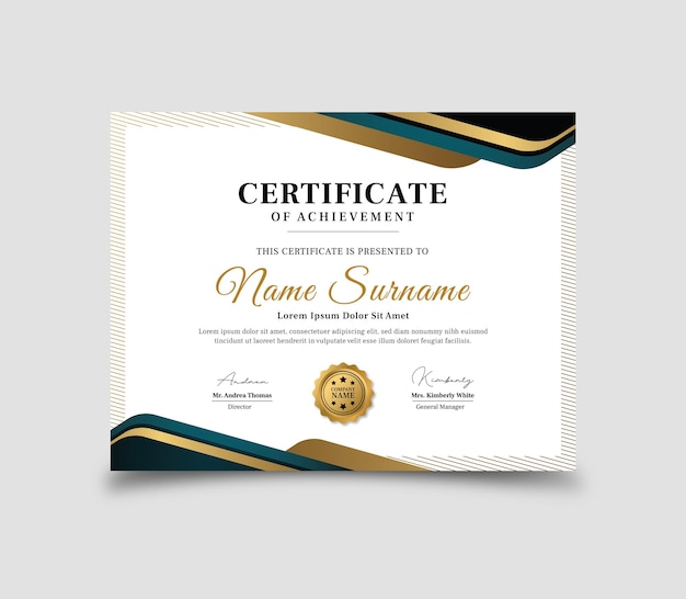 Plantilla de diseño de certificado