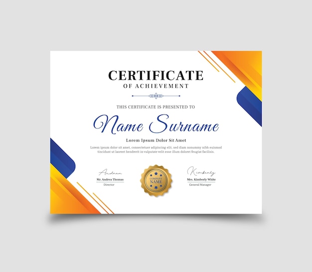 Plantilla de diseño de certificado
