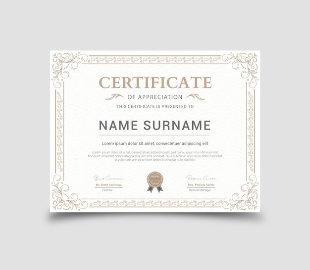 Plantilla de diseño de certificado