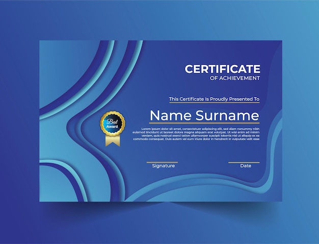 Plantilla de diseño de certificado