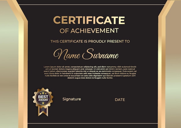 Plantilla de diseño de certificado