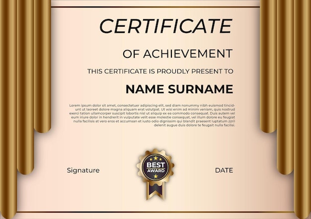 Plantilla de diseño de certificado