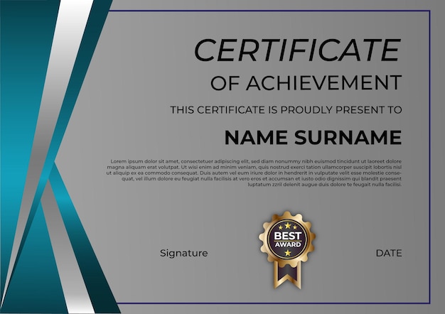 Plantilla de diseño de certificado