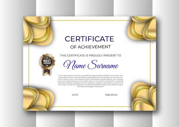 Plantilla de diseño de certificado
