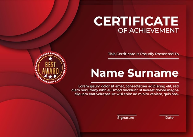 Plantilla de diseño de certificado