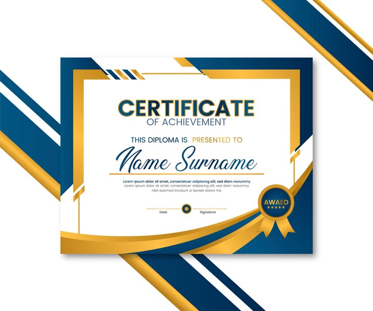 plantilla de diseño de certificados de lujo