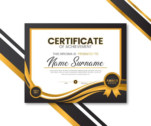 plantilla de diseño de certificados de lujo
