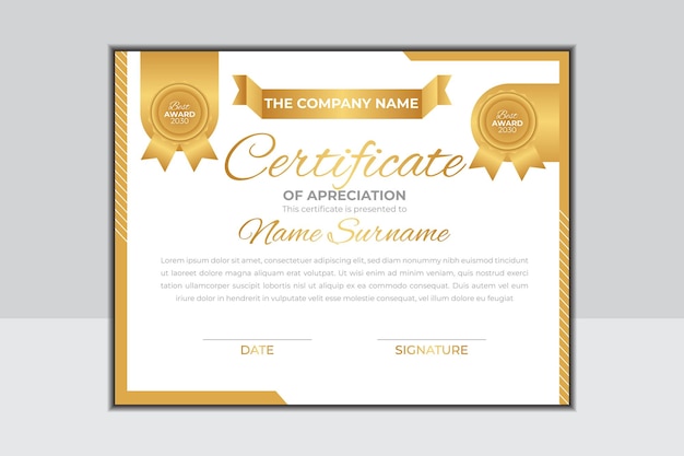 plantilla de diseño de certificados para profesionales