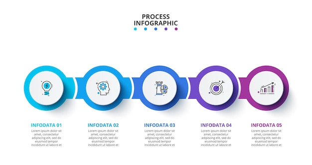 Vector plantilla de diseño de círculo infográfico vectorial con iconos y 5 opciones o pasos