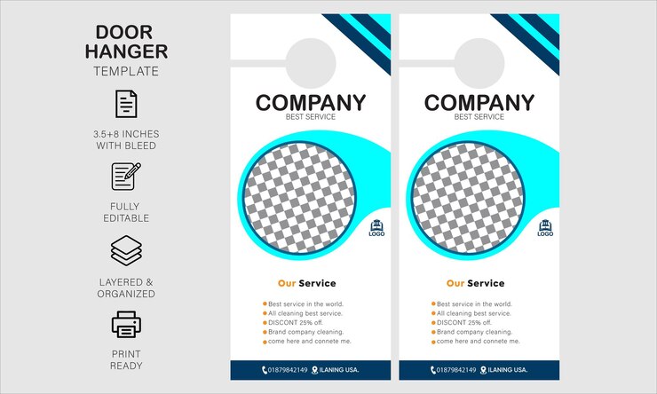 Vector plantilla de diseño de colgadores de puertas para su empresa