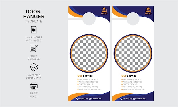 plantilla de diseño de colgadores de puertas para su negocio