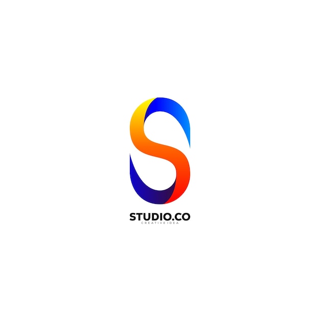 Plantilla de diseño colorido del logotipo inicial s