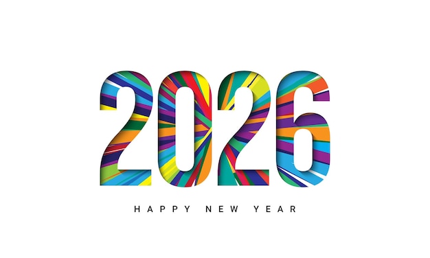 Plantilla de diseño colorido y de moda para el año nuevo 2026
