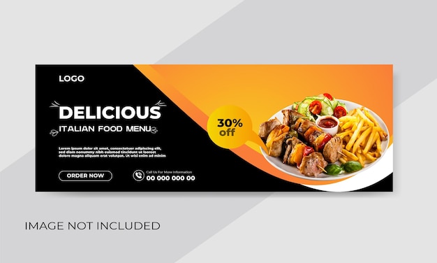 Plantilla de diseño de comida de redes sociales de restaurante
