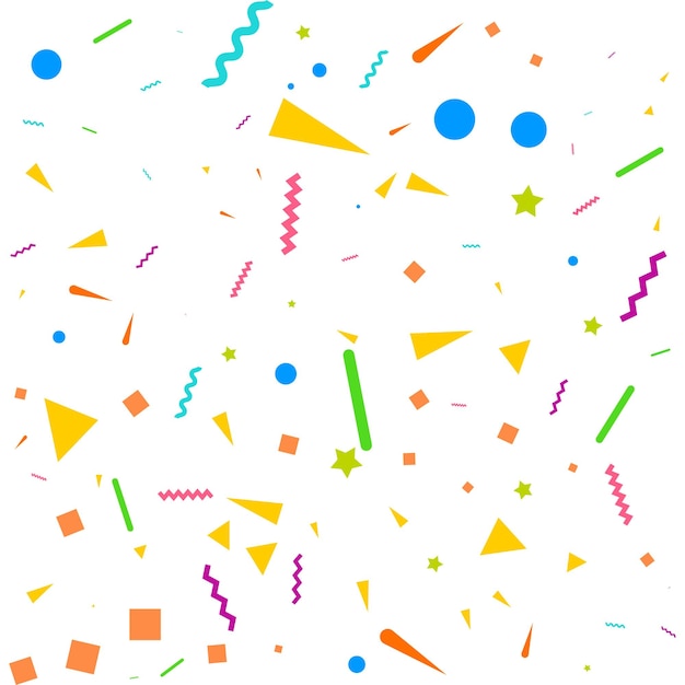 Plantilla de diseño de concepto de confeti vacaciones feliz día fondo blanco celebración ilustración vectorial