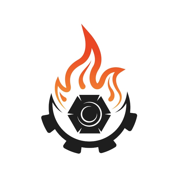plantilla de diseño de concepto de ilustración vectorial del icono del fuego de carbón