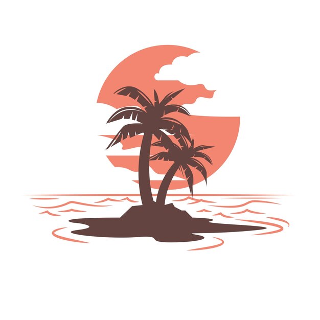 plantilla de diseño de concepto de ilustración vectorial de icono de playa