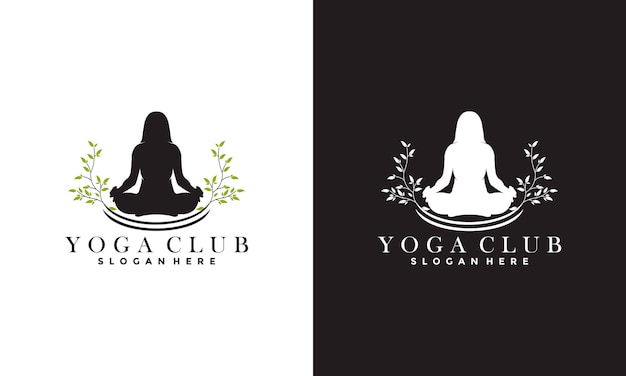 Vector plantilla de diseño de concepto de logotipo de yoga o ilustración vectorial