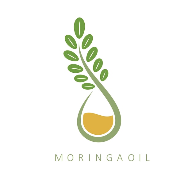 Plantilla de diseño de concepto de vector de icono de logotipo de aceite de moringa