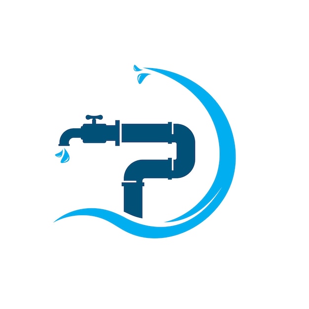 Plantilla de diseño de concepto de vector de icono de plomería