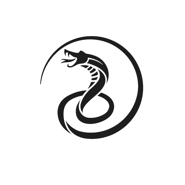 plantilla de diseño conceptual de la ilustración vectorial del icono de la serpiente negra