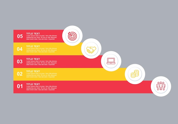 plantilla de diseño conceptual vectorial elemento de infografía plantilla de pasos planos de infografía