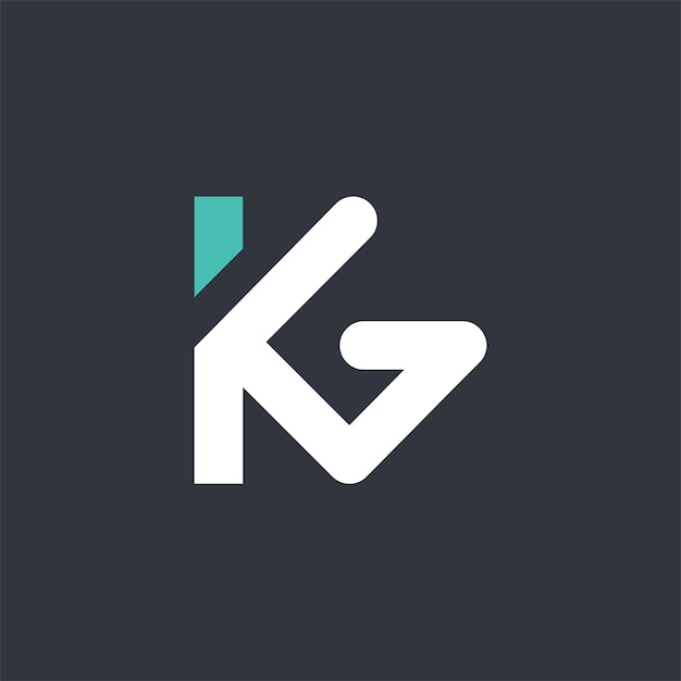 plantilla de diseño conceptual vectorial del icono de la letra IG o KG