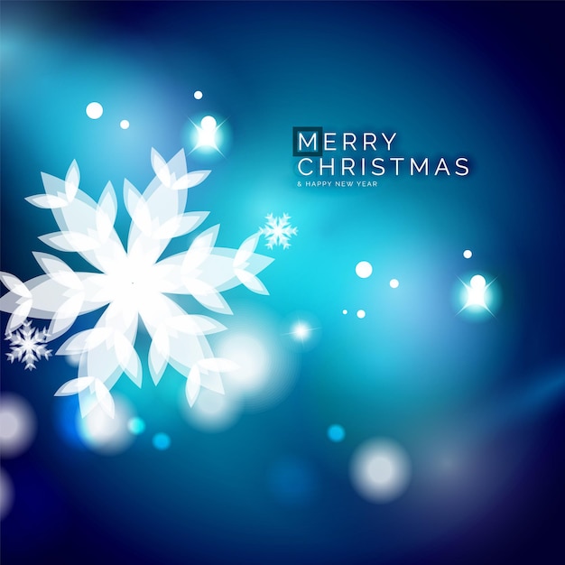 Plantilla de diseño de copos de nieve de invierno de fondo abstracto azul de vacaciones Navidad y año nuevo