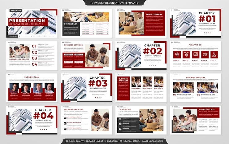 Vector plantilla de diseño corporativo ppt con estilo moderno y premium