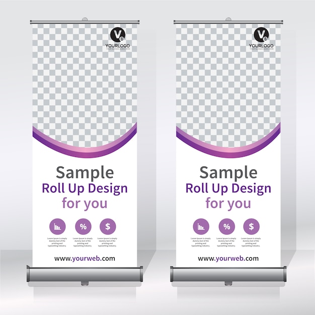 Plantilla de diseño creativo de banners enrollables