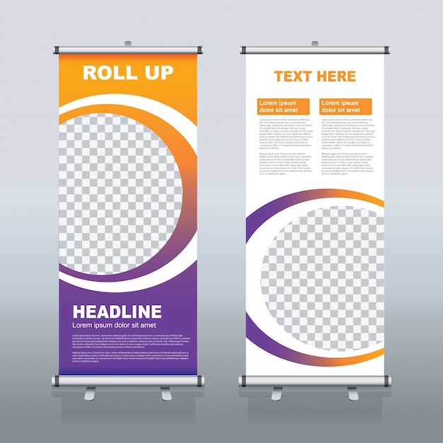 Plantilla de diseño creativo de banners enrollables