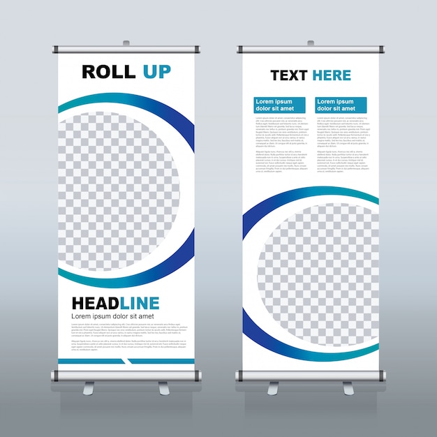 Plantilla de diseño creativo de banners enrollables
