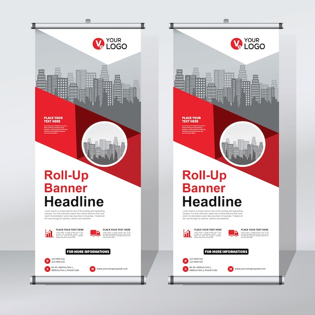 Plantilla de diseño creativo de banners enrollables