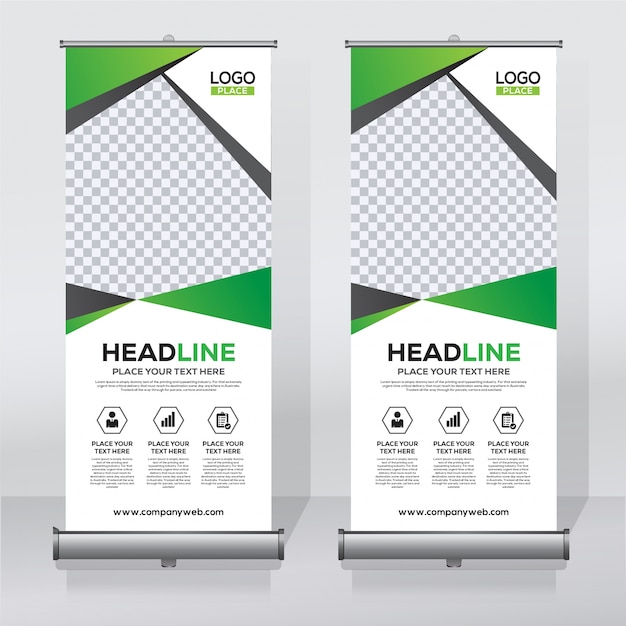 Plantilla de diseño creativo de banners enrollables