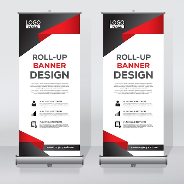 Plantilla de diseño creativo de banners enrollables