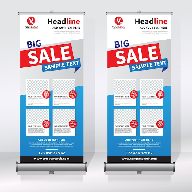 Plantilla de diseño creativo de banners enrollables