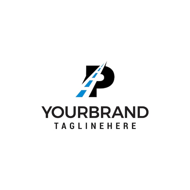 Plantilla de diseño creativo de logotipo de camino de letra P