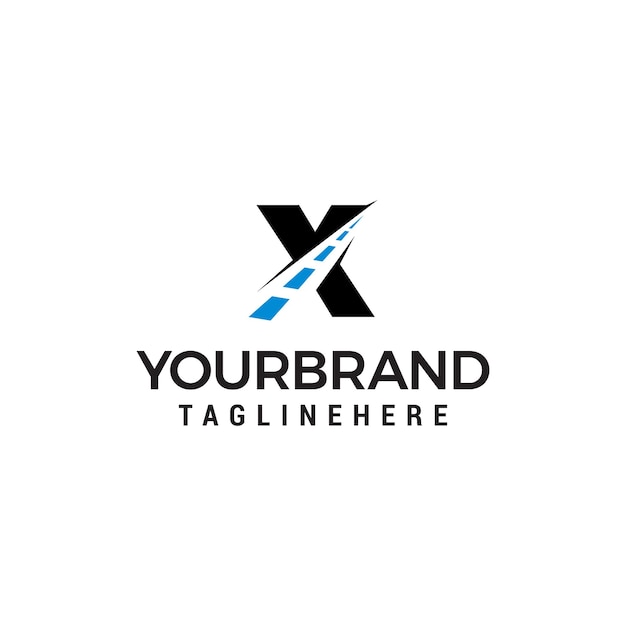Plantilla de diseño creativo de logotipo de camino de letra X