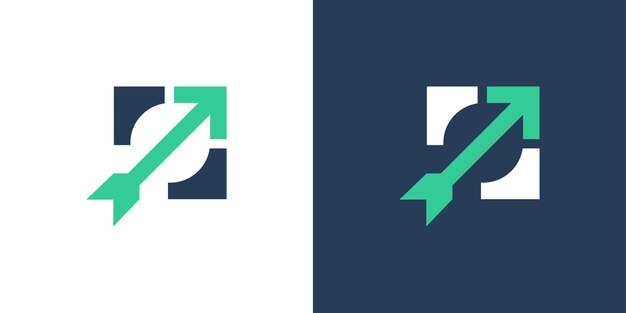 plantilla de diseño creativo de logotipo de flecha simple mínima