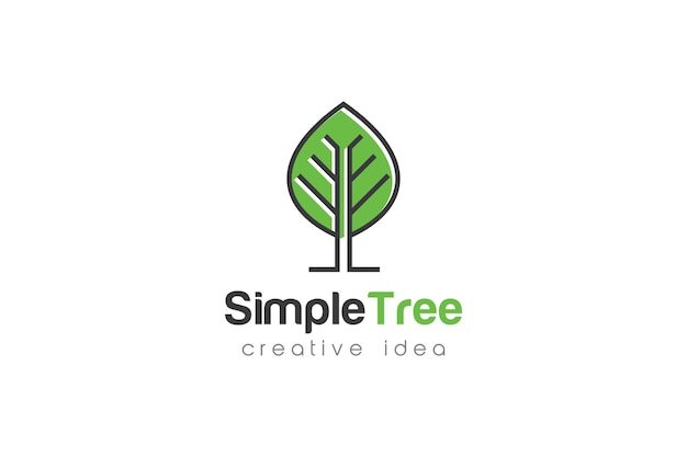 Plantilla de diseño creativo de logotipos y iconos de árboles