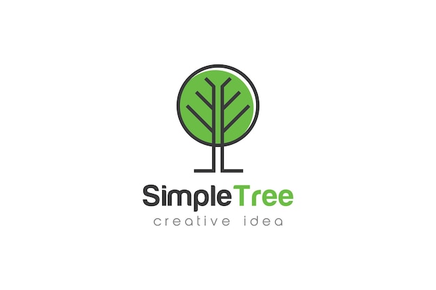 Plantilla de diseño creativo de logotipos y iconos de árboles
