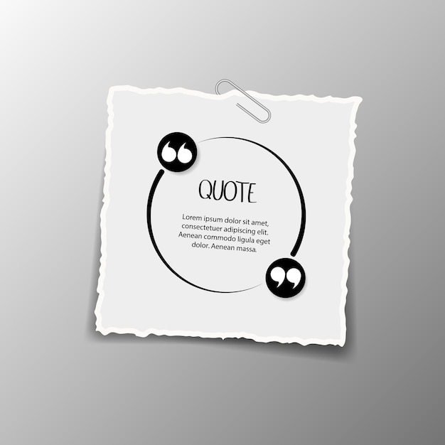 Plantilla de diseño de cuadro de texto con elemento de diseño de etiqueta de papel de notas