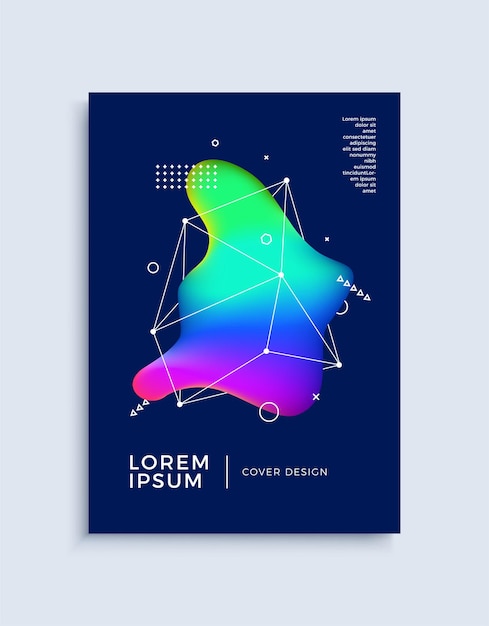 Plantilla de diseño de cubierta abstracta moderna Composición de formas de colores fluidos de moda para folleto de banner de volante y póster Eps10 ilustración vectorial