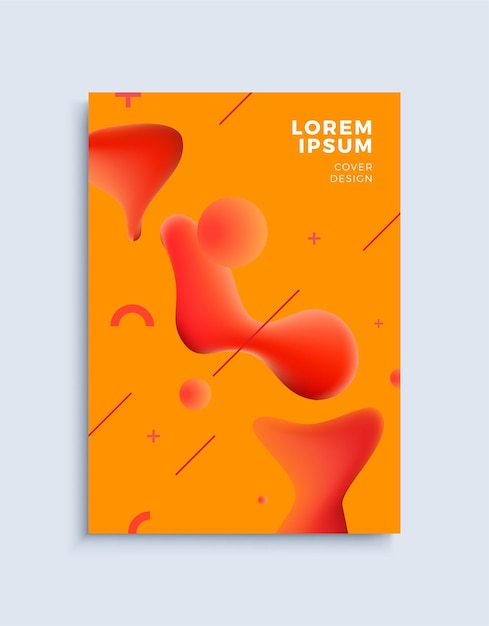 Plantilla de diseño de cubierta abstracta moderna Composición de formas de colores fluidos de moda para folleto de banner de volante y póster Eps10 ilustración vectorial