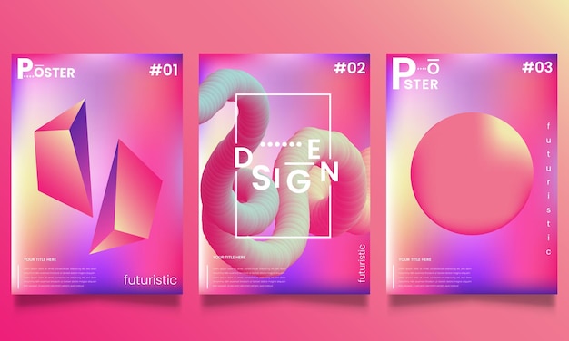 Plantilla de diseño de cubierta de formas geométricas flotantes.