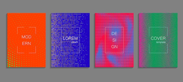 Plantilla de diseño de cubierta de semitonos de vector abstracto mínimo Fondo de degradado geométrico futuro Plantillas de vectores para pancartas, pancartas, volantes, presentaciones e informes