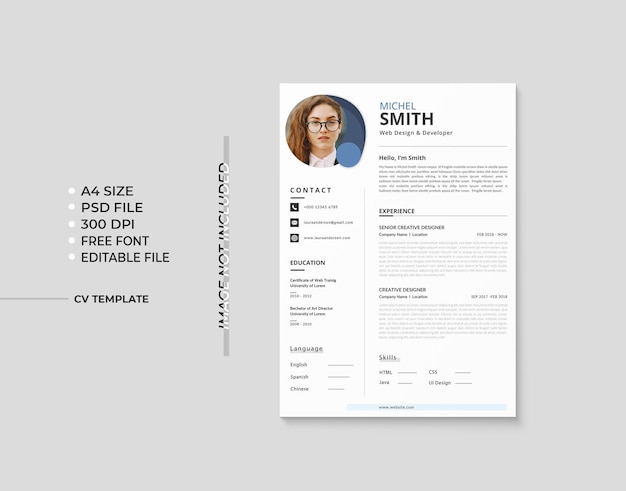 plantilla de diseño de currículum corporativo minimalista